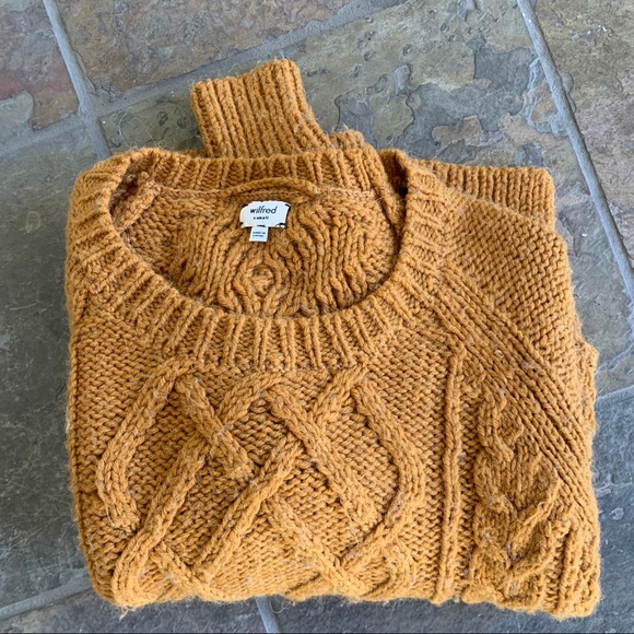 Wilfred Orange Cable Knit Alpaca/wool Blend Sweater Size  XS - Picture 1 of 7